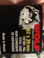 Wolf 7.62x39 ammo for SKS ak-47 122gr fmj ammunition 2900 for $1250