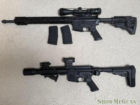 Pair of ARs with YHM Fat Cat Suppressor - 1/3