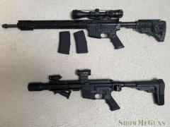 Pair of ARs with YHM Fat Cat Suppressor